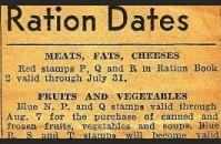 Ration schedule in the newspaper