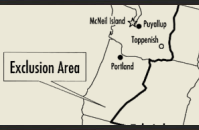 Internment camps and further institutions of the War Relocation Authority in the western United States.